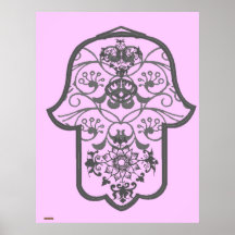 Hamsa floral impressão