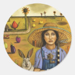 Harvey e o fazendeiro excêntrico adesivo em formato redondo