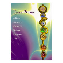 HASTE DE ASCLEPIUS COM 7 CHAKRAS, ENERGIA ESPIRITU CARTÕES DE VISITA