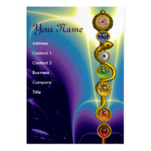 HASTE DE ASCLEPIUS COM 7 CHAKRAS, ENERGIA ESPIRITU CARTÕES DE VISITAS