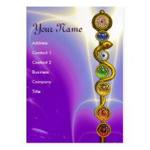 HASTE DE ASCLEPIUS COM 7 CHAKRAS, ENERGIA ESPIRITU CARTÕES DE VISITAS