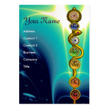 HASTE DE ASCLEPIUS COM 7 CHAKRAS, ENERGIA ESPIRITU MODELO CARTÃO DE VISITA