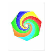 Heptágono espiral septagon spirals cartao postal