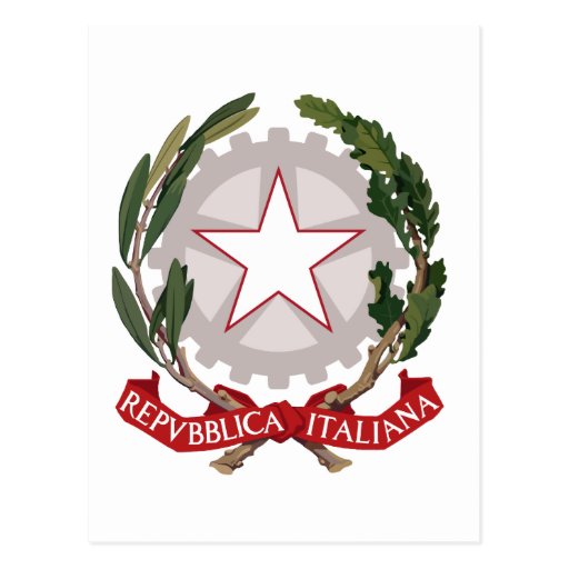 Heráldica oficial da brasão de Italia do italiano Cartão Postal Zazzle