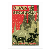 Heres ao poster de Broadway Cartao Postal