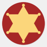 Hexágono estrela de xerife hexagon sheriff's badge adesivos em formato redondos