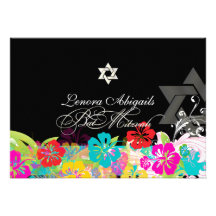 Hibiscus de PixDezines/bastão Mitzvah Convite Personalizados