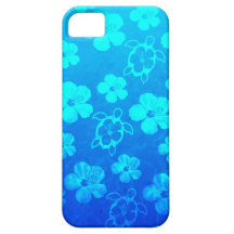 Hibiscus e tartarugas azuis de Honu Capas De iPhone 5 Case-Mate