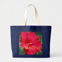 Hibiscus pintado vermelho bolsa para compras