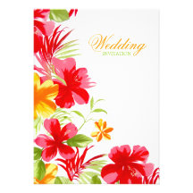 Hibiscus tropical - convite do casamento