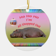 Hipopótamo engraçado comprado toda para fora ornamentos para arvore de natal