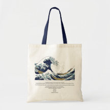Hokusai's wave bolsas de mano