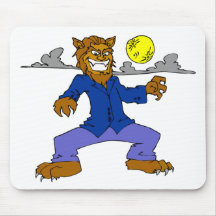 Homem-lobo mau mousepads