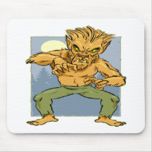 Homem-lobo mau mousepads