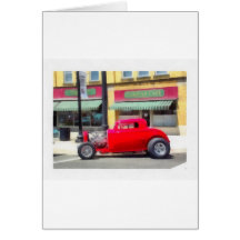 Hot rod do cupé do empate de Lil no vermelho Cartões