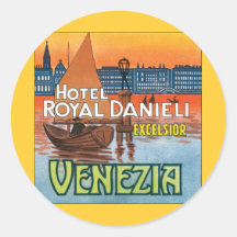 Hotel Danieli real de Venezia Adesivo Redondo
