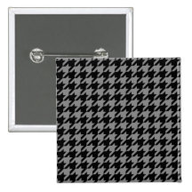 Houndstooth de prata e preto botons