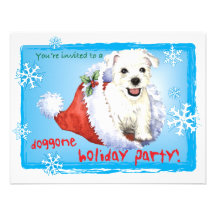 Howliday feliz Westie Convite Personalizado