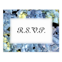 Hydrangea azul que Wedding o cartão da resposta de Cartoes Postais