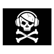 Ícone da pirataria anti-RIAA do pirata da música Cartão Postal