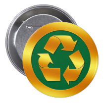 Ícone do reciclar do ouro broches