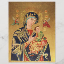 Ícone ortodoxo russo - Virgem Maria e bebê Jesus Panfletos Coloridos