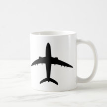 ícone plano dos aviões do avião caneca