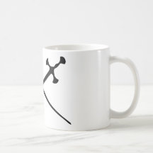 ícone preto de duas espadas caneca