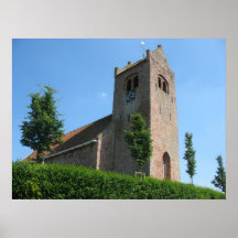 Igreja velha no impressão do poster da foto de Gen