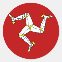 Ilha da bandeira de alta qualidade do homem adesivo redondo