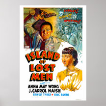 Ilha de cartaz cinematográfico perdido do vintage  impressão