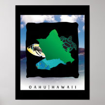 Ilha de Havaí Oahu Poster