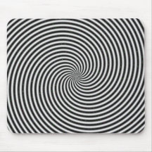 Ilusão óptica do redemoinho espiral preto & branco mousepad