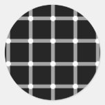 Ilusão óptica preto e branco adesivos redondos