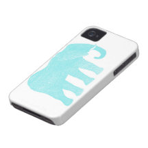 Ilustração azul boémia de capas de iphone do elefa capa de iPhone 4 Case-Mate
