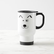Ilustração da cara do cão dos desenhos animados canecas