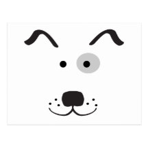 Ilustração da cara do cão dos desenhos animados cartao postal