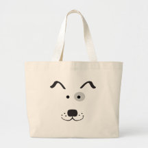 Ilustração da cara do cão dos desenhos animados bolsas para compras
