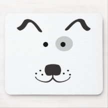 Ilustração da cara do cão dos desenhos animados mousepad