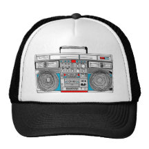 ilustração do boombox 80s bonés