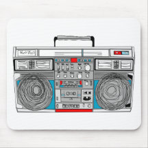 ilustração do boombox 80s mouse pad