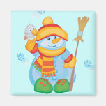 Ímã bonito do boneco de neve para dar imãs de geladeira