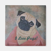 Ímã bonito do Pug do impressão original da arte Imãs De Geladeira