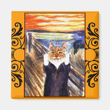 Ímã da paródia do gato, o gritar de Edvard Munch Imãs