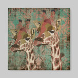 Ímã do damasco dos girafas de Rosa ímãs
