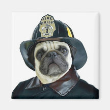 Ímã do Pug do bombeiro Imã De Geladeira