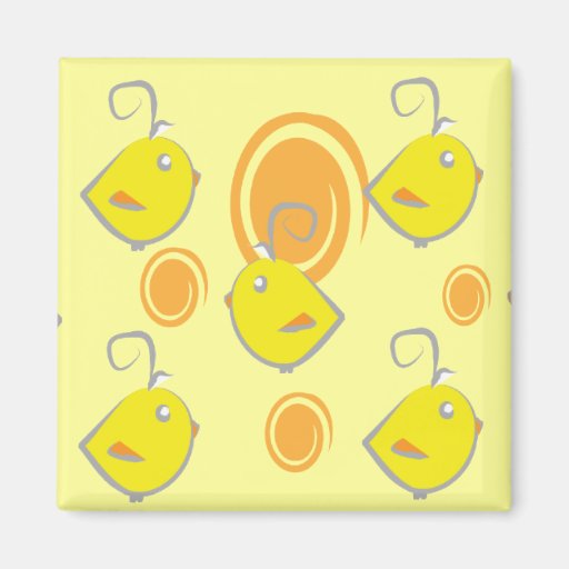 ímã do teste padrão do amarelo do pássaro de bebê imas