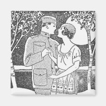Ímã militar do amor do vintage imãs de geladeira
