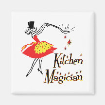 Ímã retro da arte do cozinhar do mágico da cozinha imas