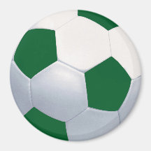 Ímã verde & branco da bola de futebol imã de geladeira